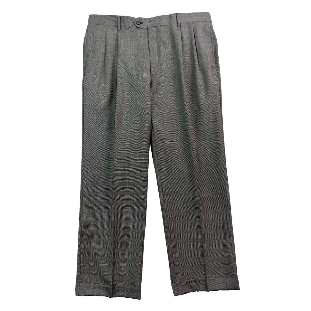 Jos A Bank 38X30 Gray Dress Suit Pants Pleated 100% Wool Trouser Classic Mens
